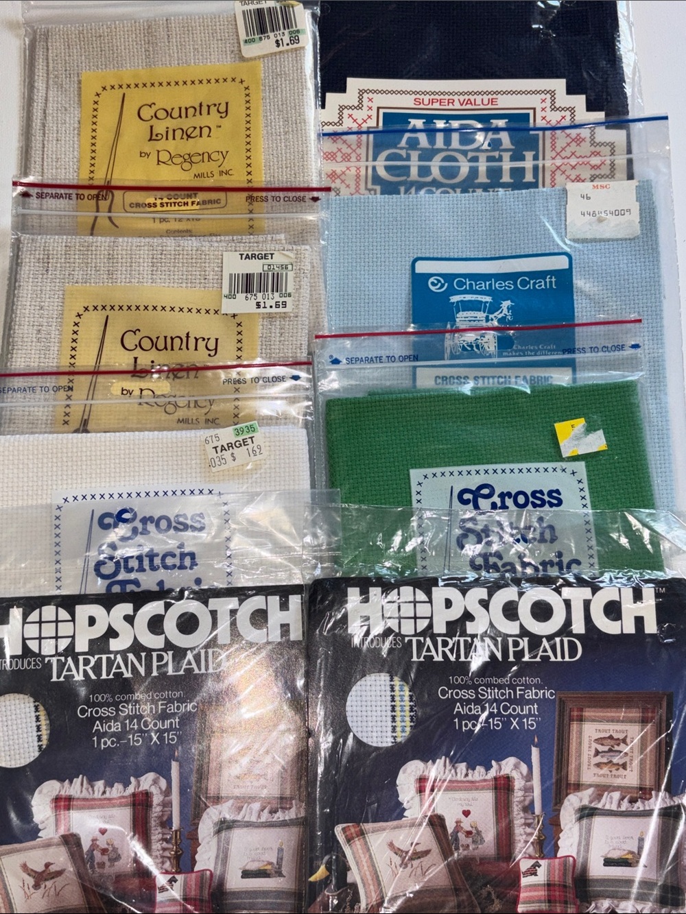 Cross Stitch Fabric New VTG Cross-stitch Linen Fabric Tarten Cross Stitch Fabric